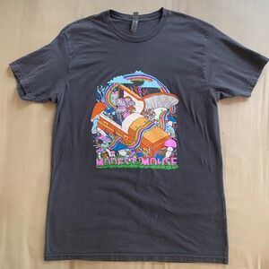 Modest Mouse 2021 Tour T-Shirt Mens L Gray Mushroom Coffin Psychedelic Rainbow